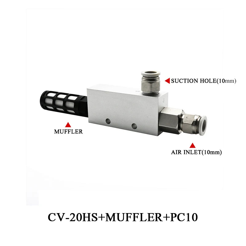 Vacuum Generator Large Flow Valve CV-15/20/25HS Manipulator Suction Cup Negative Pressure Switch Control Pneumatic Accessories Zpaxo CV-20HS-10mm