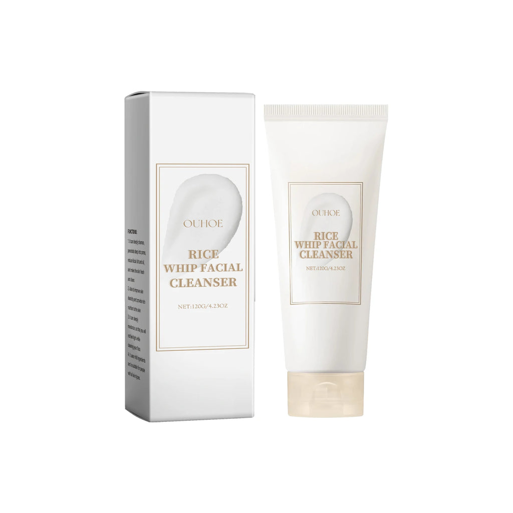 Rice Milk Cleansing Foam 120g Gentle Facial Wash Deep Cleanse Rice Extract Hydrating Non Drying Rich Lather for Soft Bright Skin Zpaxo 1PC