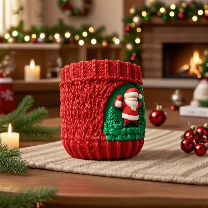Christmas Embossed Cylinder Silicone Mold Baking Tool For Candle Soap Chocolate Holiday Decoration and Resin Art Zpaxo