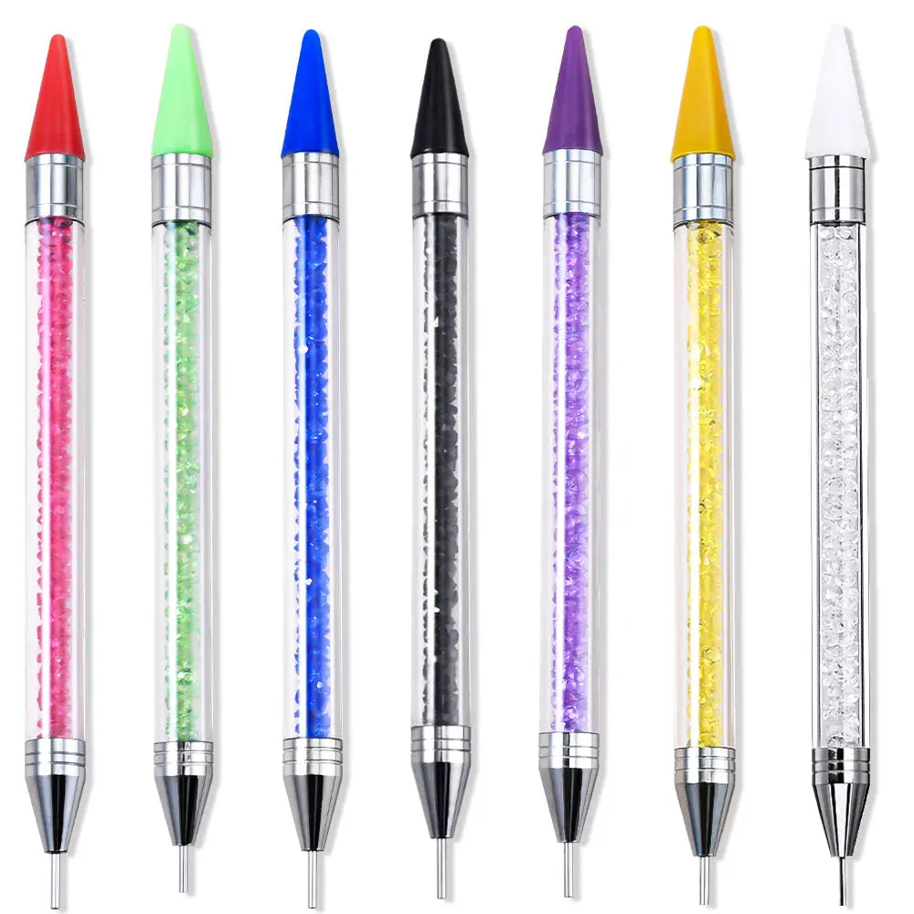 1Pc Dual-ended Rhinestone Gems Picker Dotting Pen Wax Pencil Acrylic Handle Crystal Studs Picker Manicure Nail Art DIY Tools Zpaxo