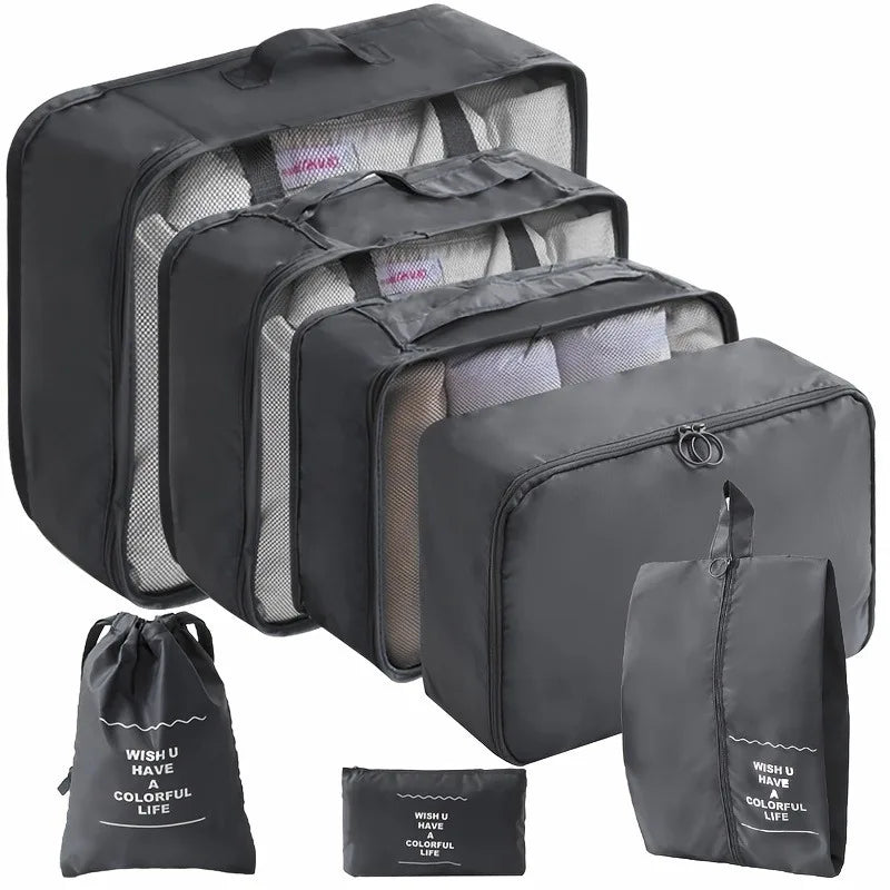 7-Piece Travel Organizer Bag Set – Clothes, Shoes & Toiletries Travel Organizer Set Zpaxo