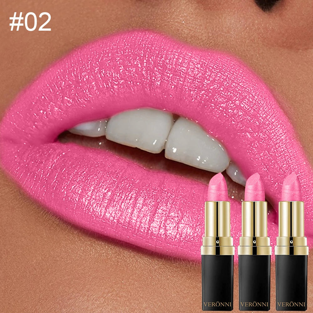 Pearly Glitter Velvet Lipstick,Metallic,Waterproof,Long-lasting,Shimmer,Diamond Lipstick,Glitter Lip Gloss, Lip Cosmetic Makeup Zpaxo