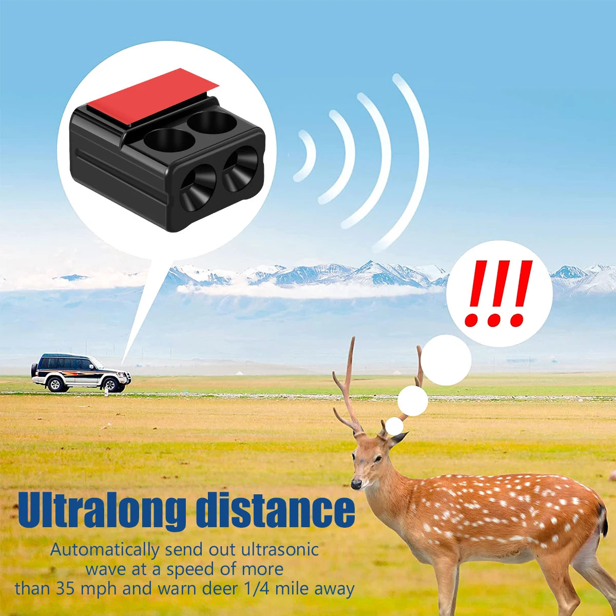 4Pcs Car Ultrasonic Physical Sirens Warning Whistle Device Animal Repelling Outdoor Safety Mini Car Whistle Waterproof Save Deer Zpaxo