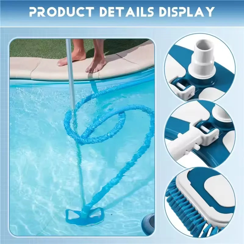 Vacuum Head with Side Brushes，Portable & Durable Plastic Design，Pool Maintenance Zpaxo