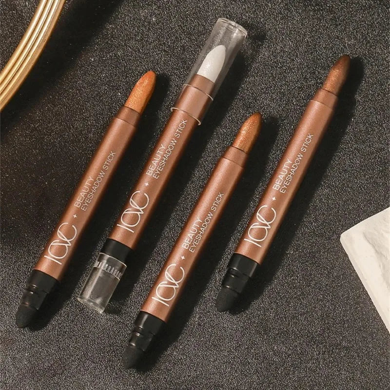 Double Head Waterproof Eyeshadow Stick Long Lasting Pigmented Shimmer