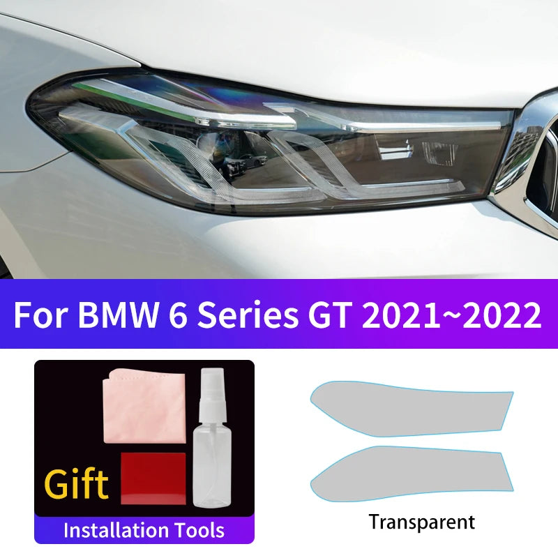 Suitable for BMW 6 Series GT 2021~2022 car headlight fog tail light film,Color changing film protective stickers Zpaxo For 6 Series GT