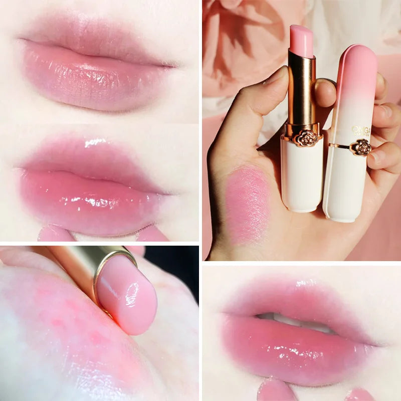 Peach Lip Balm Crystal Temperature Change Jelly Lipstick Moisturizing
