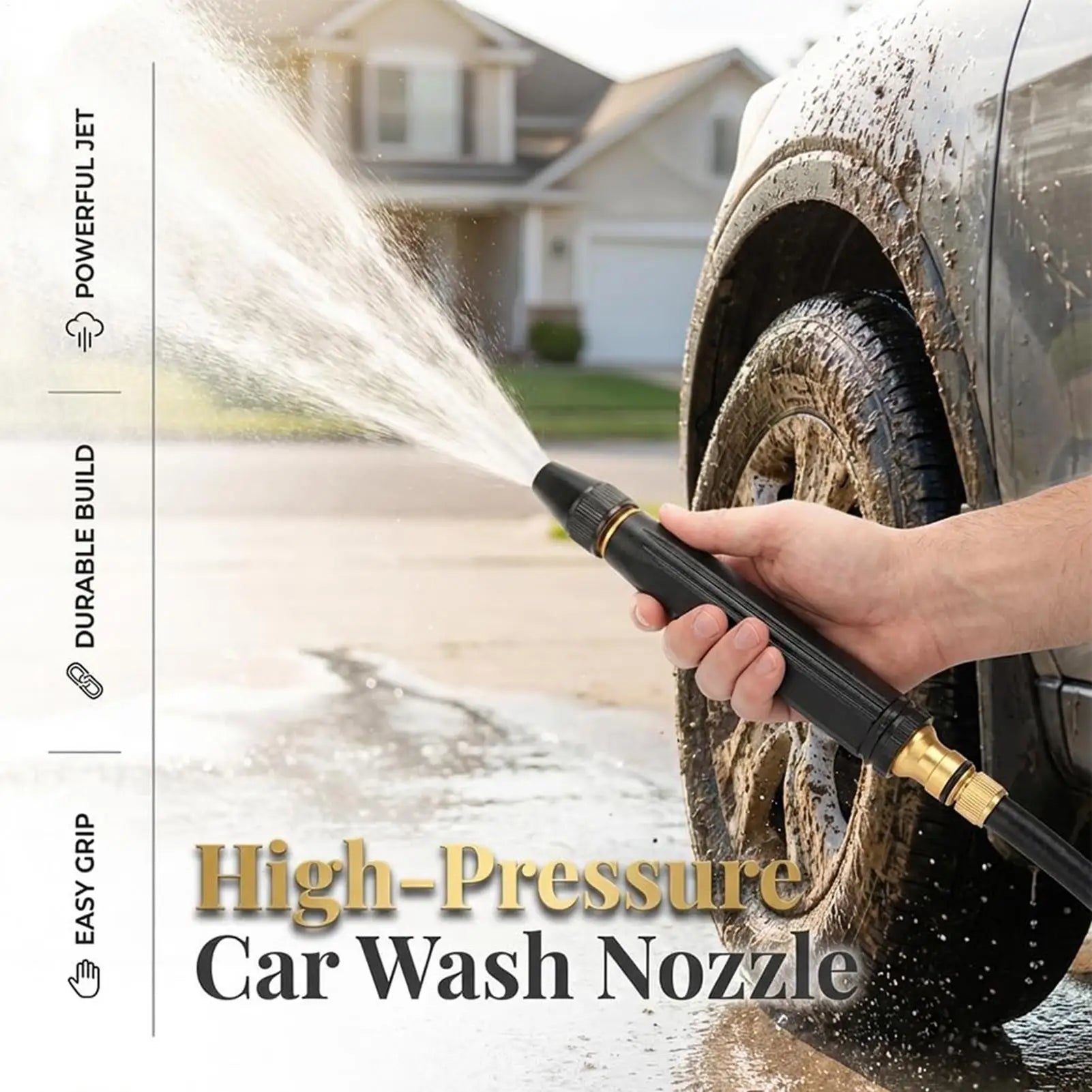 High-pressure Car Wash Water Gun Adjustable Nozzle Powerful Sprayer