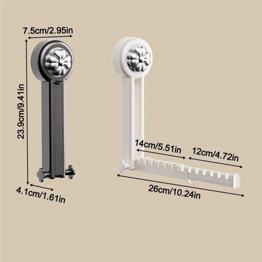 Antislip FoldableClothes Drying Rack Multifunctional Space-Saving Clothes Hanger Rod No Punching Retractable Drying Rack Home Zpaxo