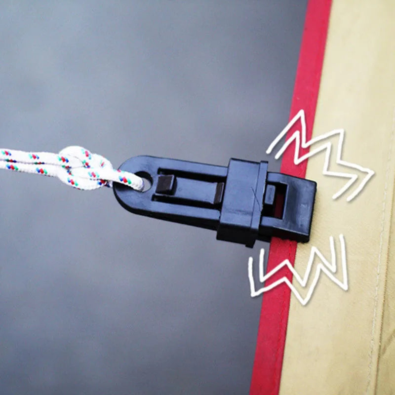 Windproof Tent Clips & Guy Rope Buckles – 10/20/30 Pack