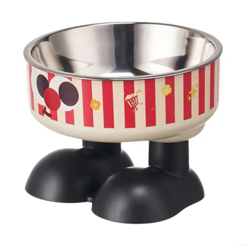 Modern Leg Pet Bowl Enhancing Neck Comfortable Stainless Steel Large Zpaxo White CN