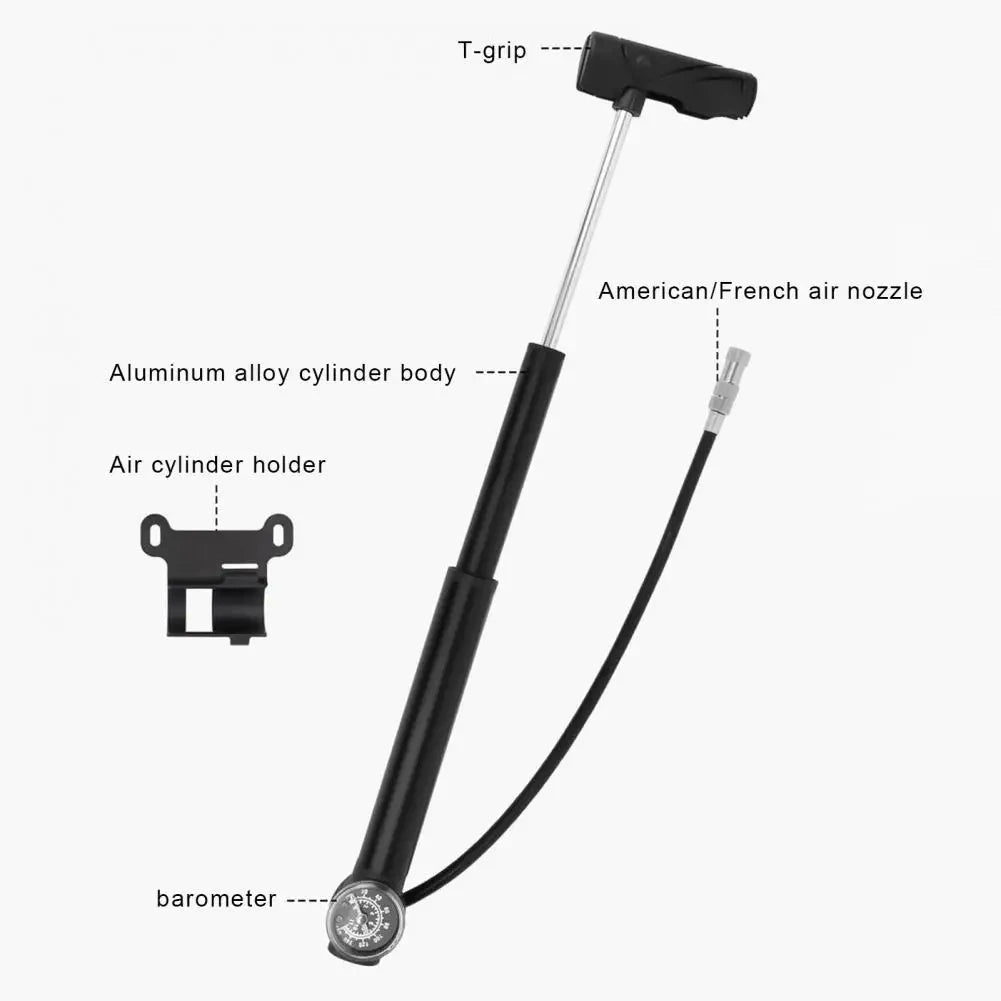 Bicycle Pump Portable High Pressure Bike Pump with Gauge for Universal Handheld Tire Inflation Lightweight Cycling Accesseries Zpaxo