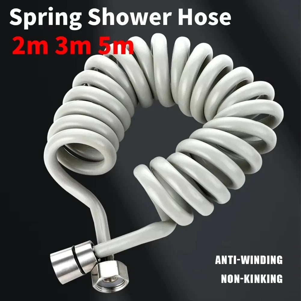 Spring Shower Hose 2m 3m 5m – Flexible PVC Bidet Sprayer Hose