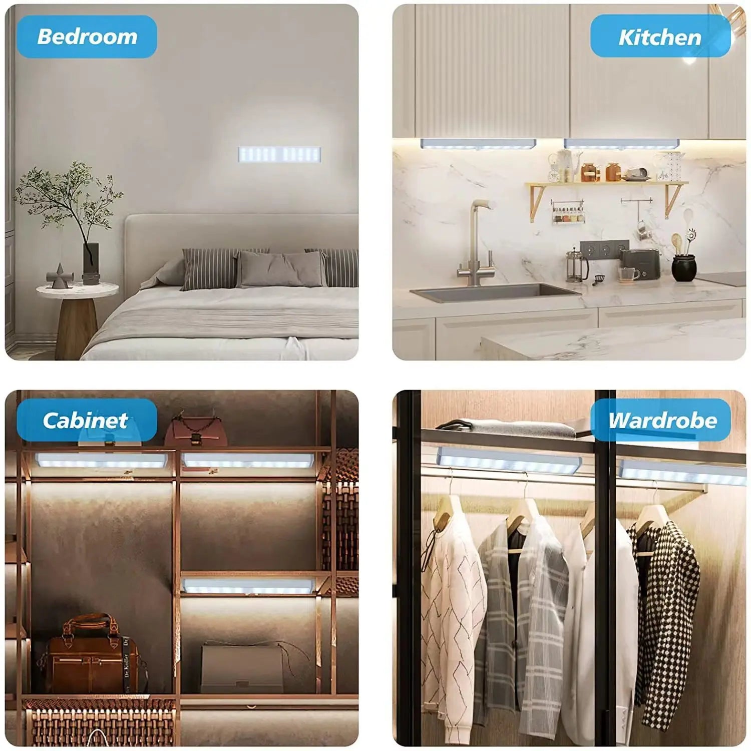 LED Motion Sensor Cabinet Light – Rechargeable & Dimmable Under Cabinet Light Zpaxo