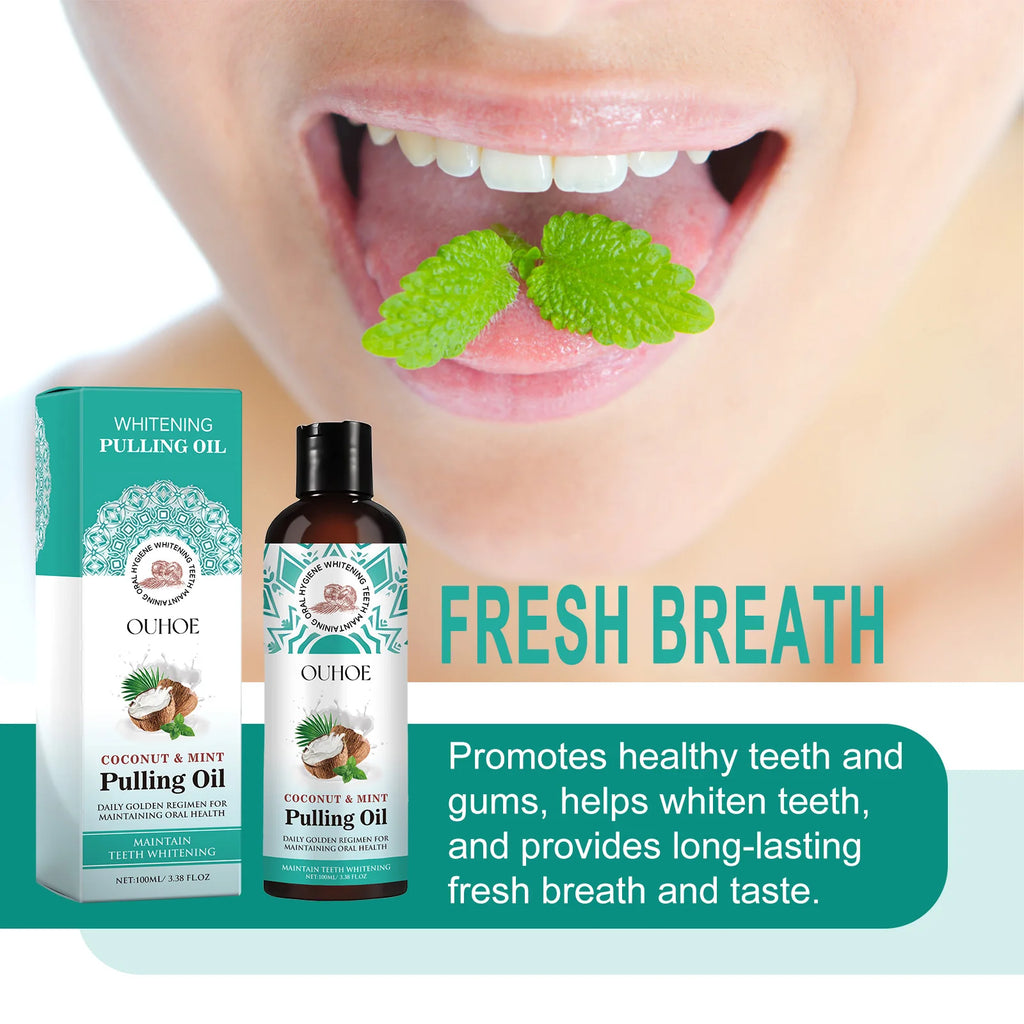 Coconut Mouthwash for Fresh Breath and Teeth Whitening Remove Bad Odor Plaque Tartar Alcohol Free Gentle Oral Care Rinse 100ml Zpaxo