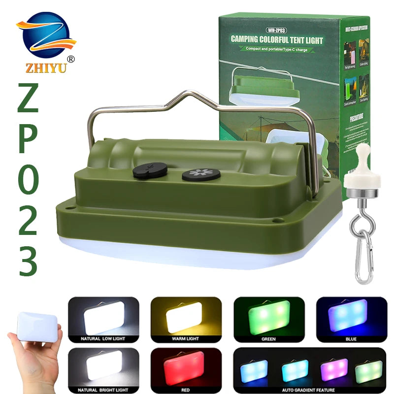 RGB LED Camping Lantern – 7-Mode Rechargeable Tent Light Camping Lantern Zpaxo