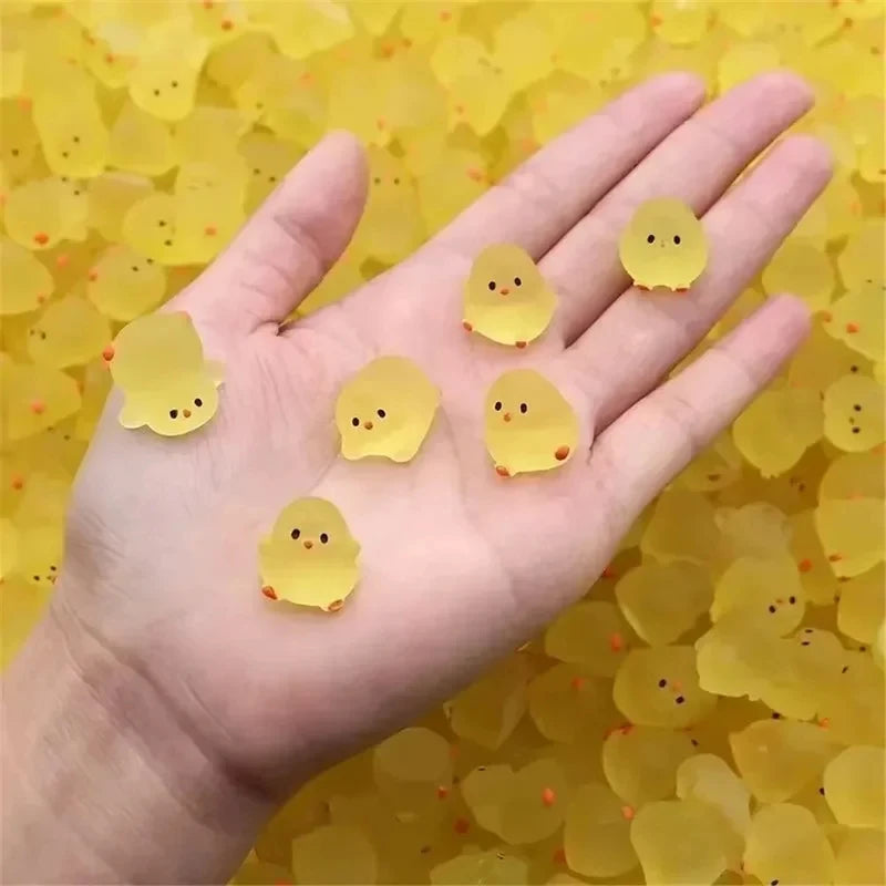 10 20 100 Mini Fluorescent Chubby Chicken Crafts Glow-in-the-dark