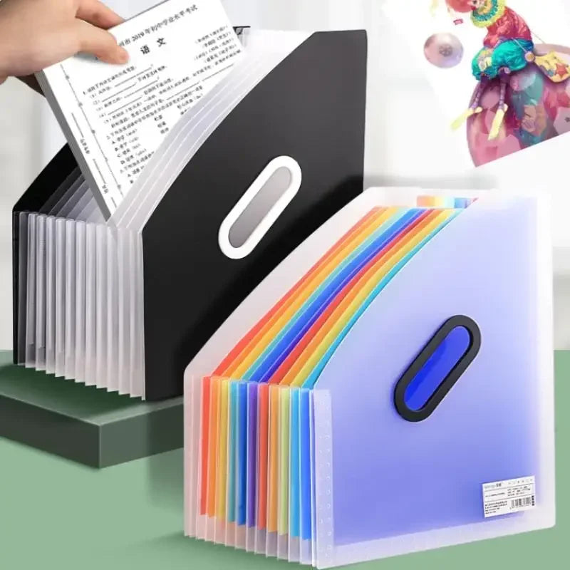 1pc Vertical Portable Folder, Expandable Organ Bag, Multi-layer Student Specific Paper Organizer, Office Files Available Zpaxo