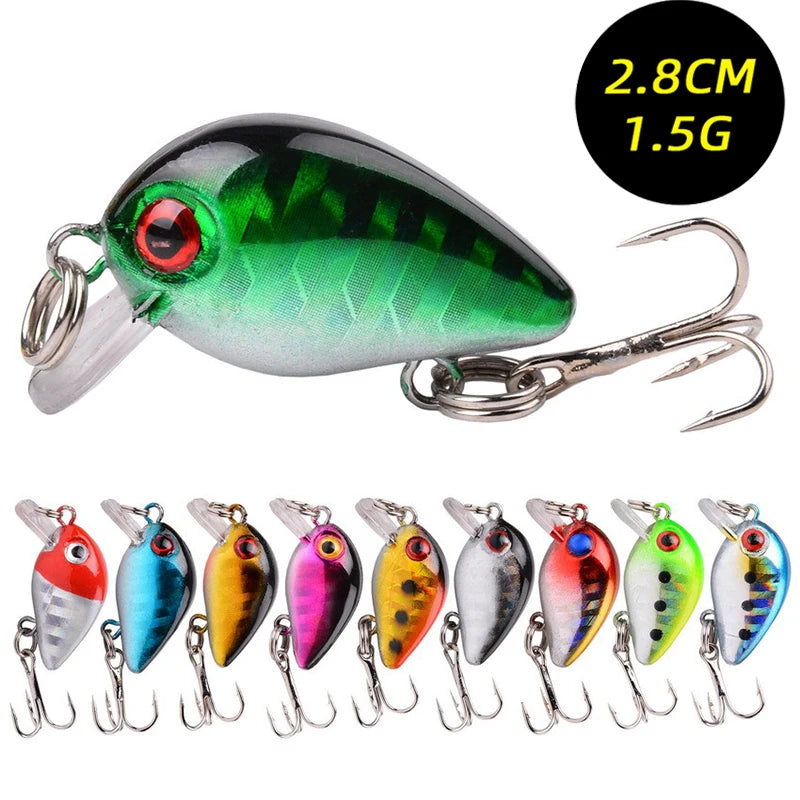 Mini Crankbait Fishing Lures 2.8cm 1.5g – 3/5/8 Pack Mixed Colors Crankbait Fishing Lure Zpaxo