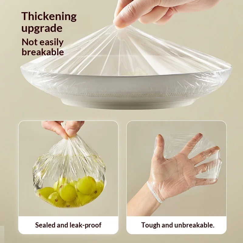 Disposable Plastic Wrap Cover, Removable, Food-grade, Household Use, Cartoon and Cute Design, Kitchen Fruit Preservation Cover Zpaxo
