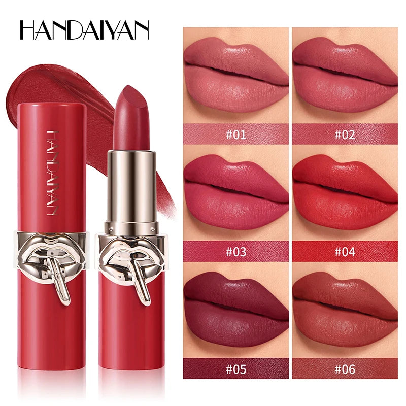 HANDAIYAN Matte Lipstick Waterproof Lasting Non-Stick Cup Lip Stain Classic High Pigment Lipstick Velvet Lip Cosmetics Makeup Zpaxo