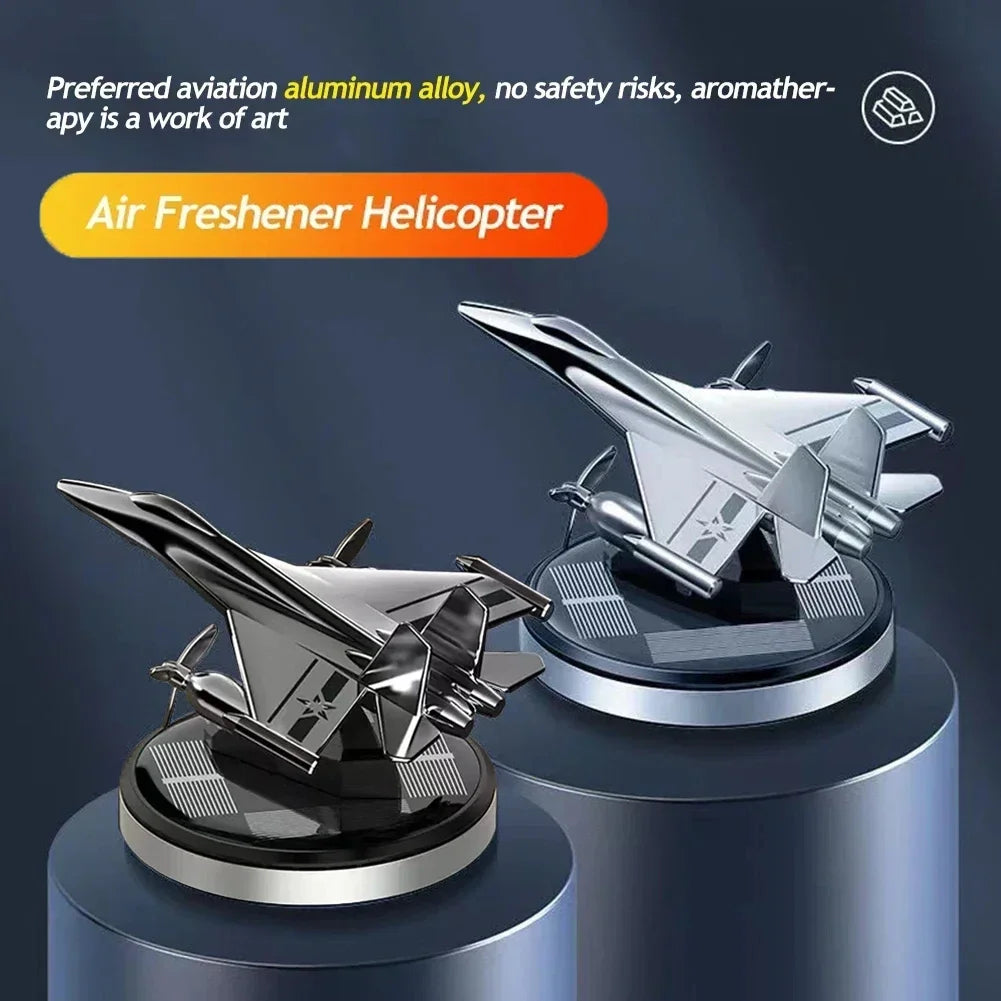 Solar car air freshener aircraft rotating aromatherapy perfume car long lasting fragrance car interior decoration Accessories Zpaxo