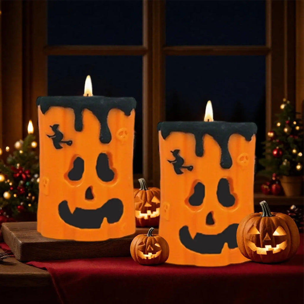 Candle Casting Halloween Mold Ghost Face Pumpkin Reusable Silicone
