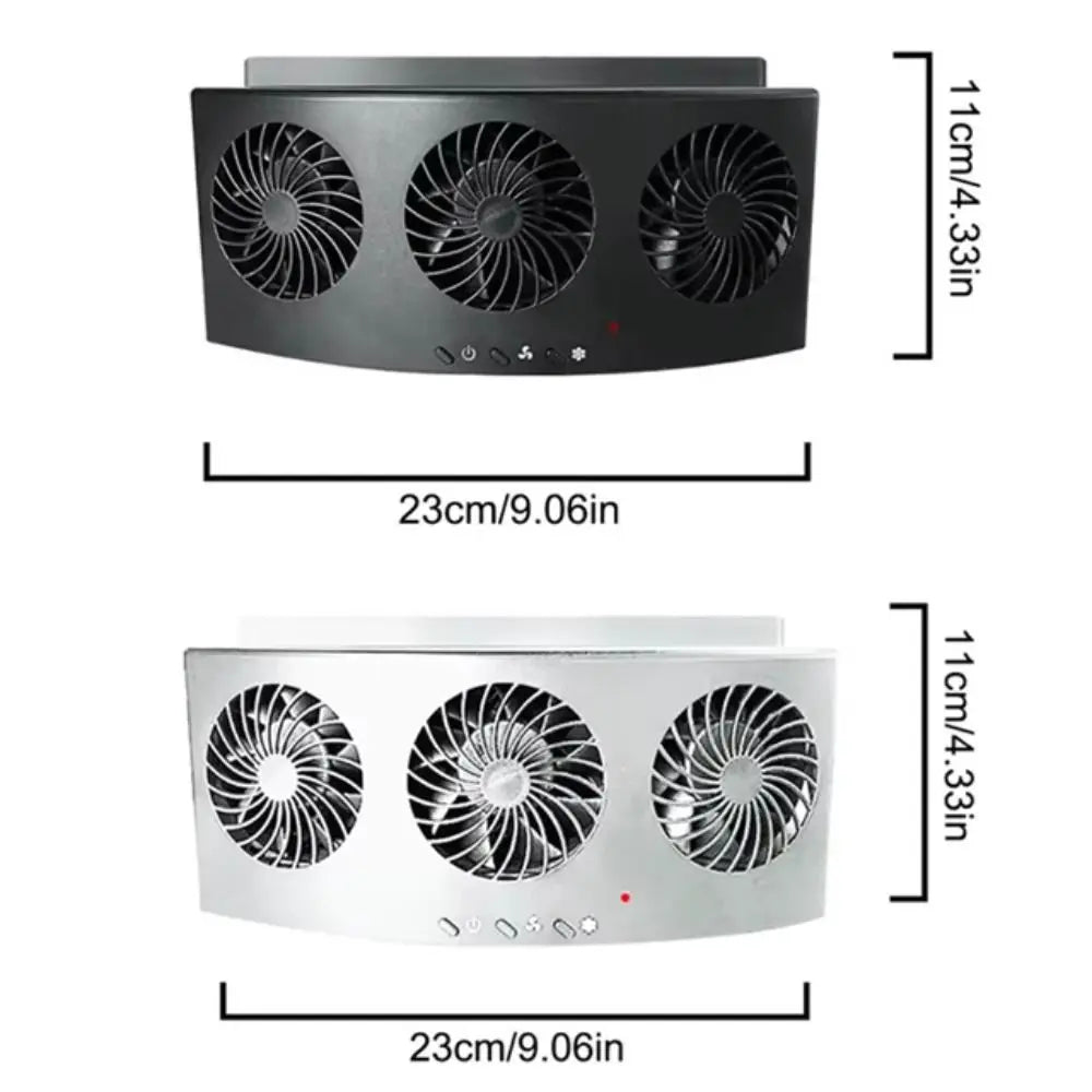 Wind Power Car Exhaust Fan 3 Head Design Cooling Function Ventilation Zpaxo