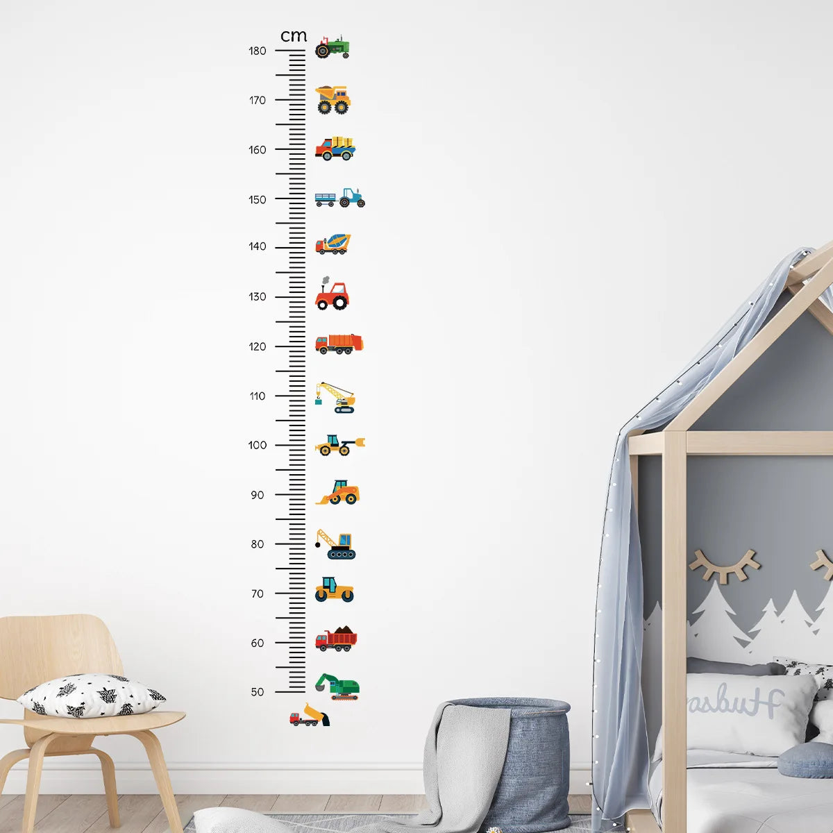 Cartoon Car Height Measurement Wall Stickers for Waterproof Removable PVC Kids Room Kindergarten Home Decoration Zpaxo Car height sticker