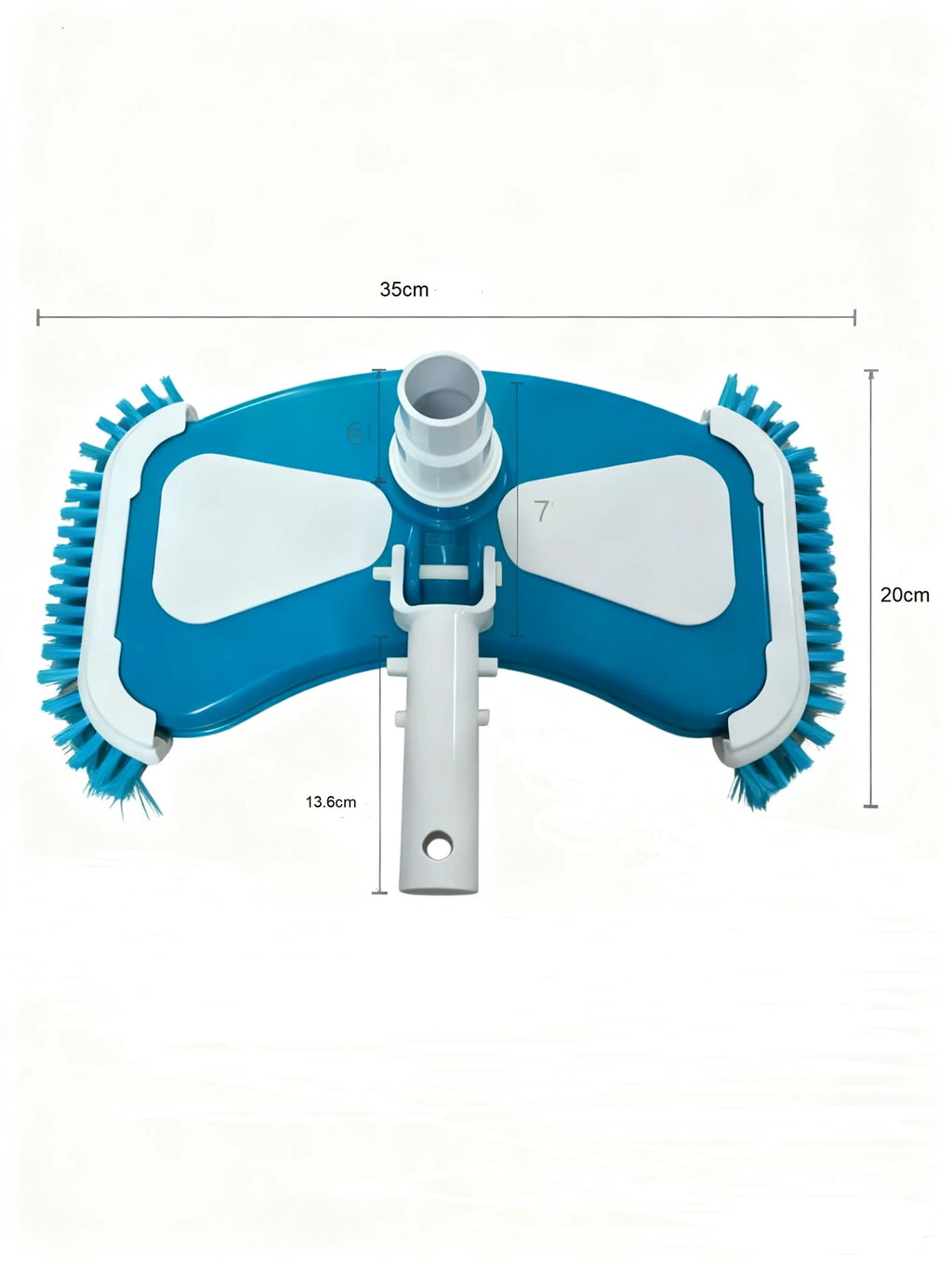 Vacuum Head with Side Brushes，Portable & Durable Plastic Design，Pool Maintenance Zpaxo