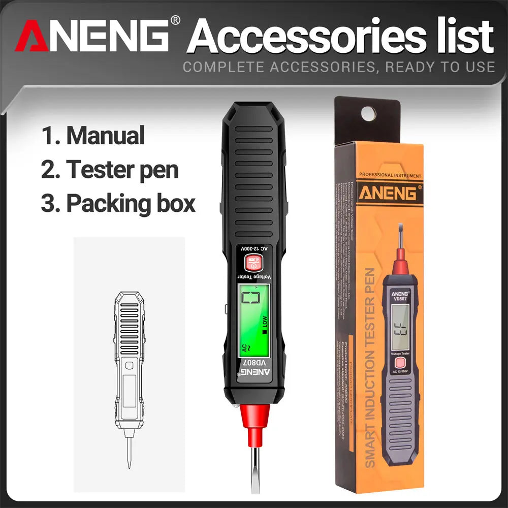 Noncontact AC Voltage Test Pen LCD NCV Induction Live Wire Check