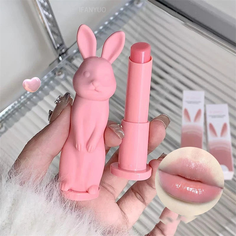 Rabbit Moisturizing Lip Balm Honey Peach Hydrating Lips Plumper Nourish Makeup Lip Care Exfoliates Dead Skin Smoothens Lip Lines Zpaxo