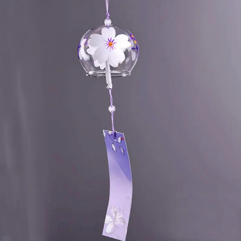 Japanese Wind Bell Japan Wind Chimes Handmade Glass Furin Home Decors Spa Kitchen Office Decor Sakura Cherry Blossom Pattern Zpaxo