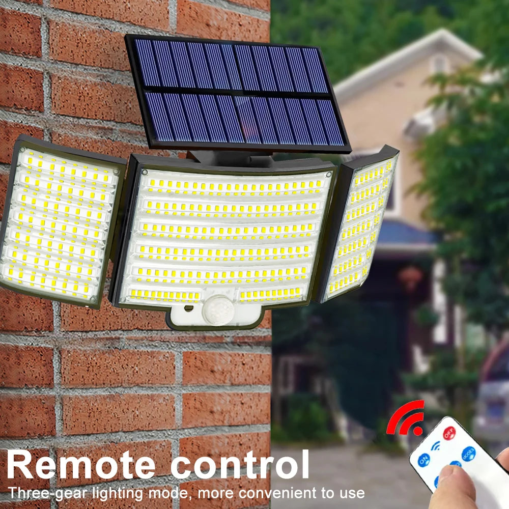 234LED Solar Outdoor Lights Motion Sensor Super Bright Solar Flood Lights Remote Wall Lights Waterproof 3 Modes Patio Garden Gar Zpaxo