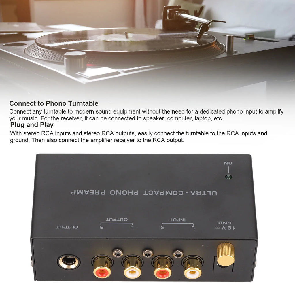 PP400 Phono Turntable Preamp Stereo Input Output Record Player