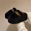 Evening Breeze Baotou Half Slippers French Low Heel Women's Boots Shoes Summer New Thick Heel Home Slippers Zpaxo black 35