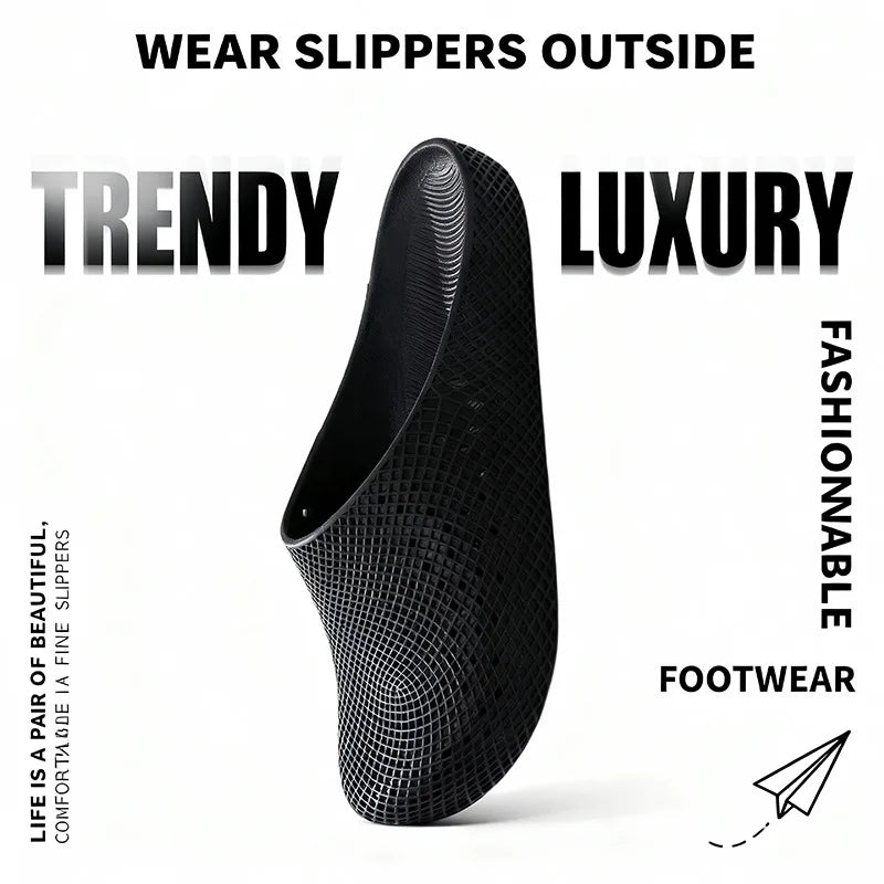 Men's Summer Kitchen Shoes Breathable Mesh Slip-on Half-toe Clogs