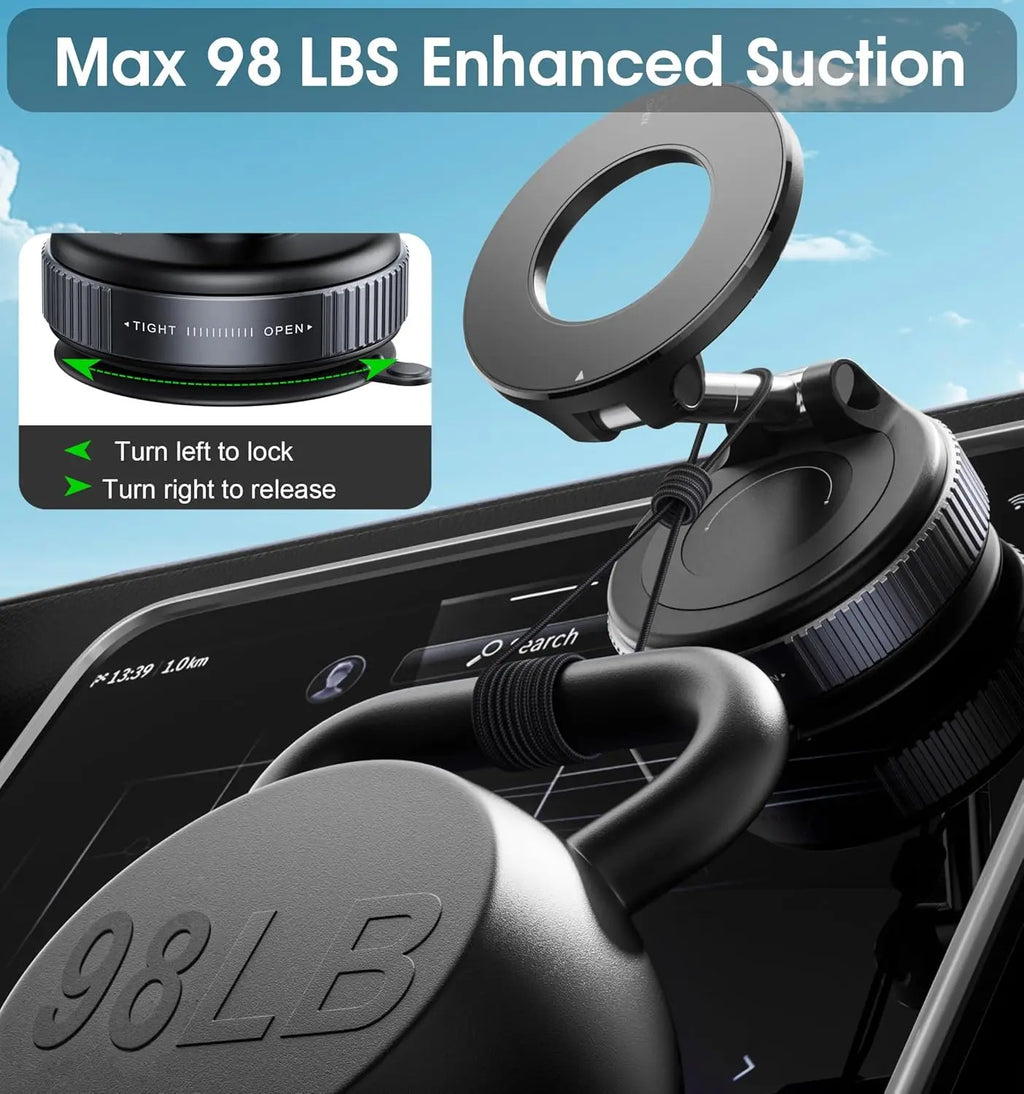 Vacuum Magnetic Universal Holder Magsafe Suction Cup Phone Holder 360 ° Adjustable Magnetic Phone Holder Foldable Pocket Size Zpaxo