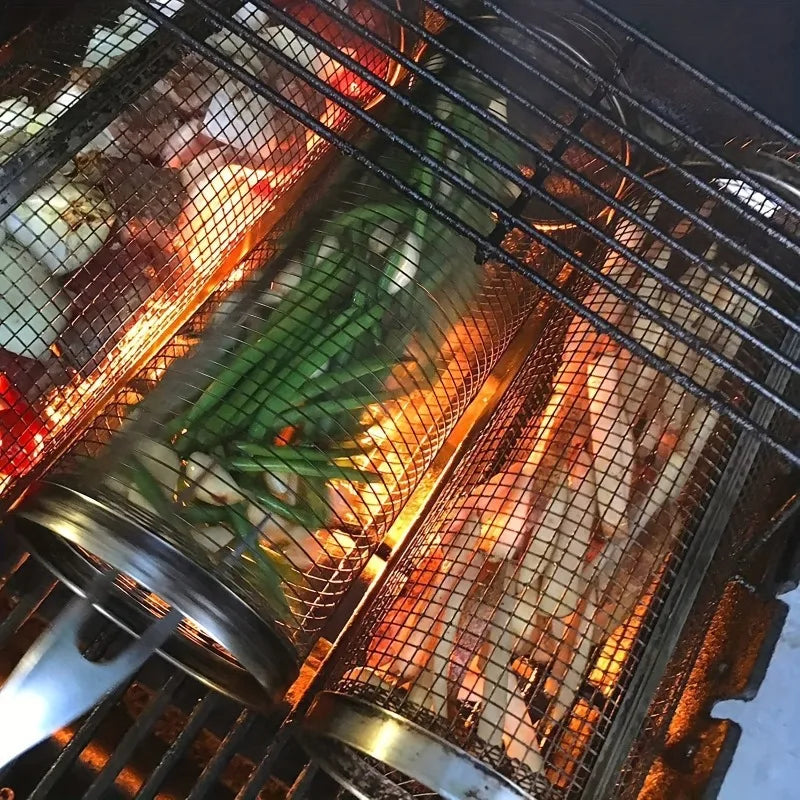 Stainless Steel Outdoor Portable Barbecue Cage Camping Picnic Grill Zpaxo