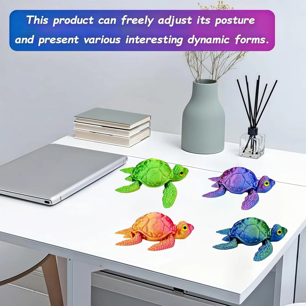 3D Printed Turtle Animals Flexible Adults Home Office Decor Stocking