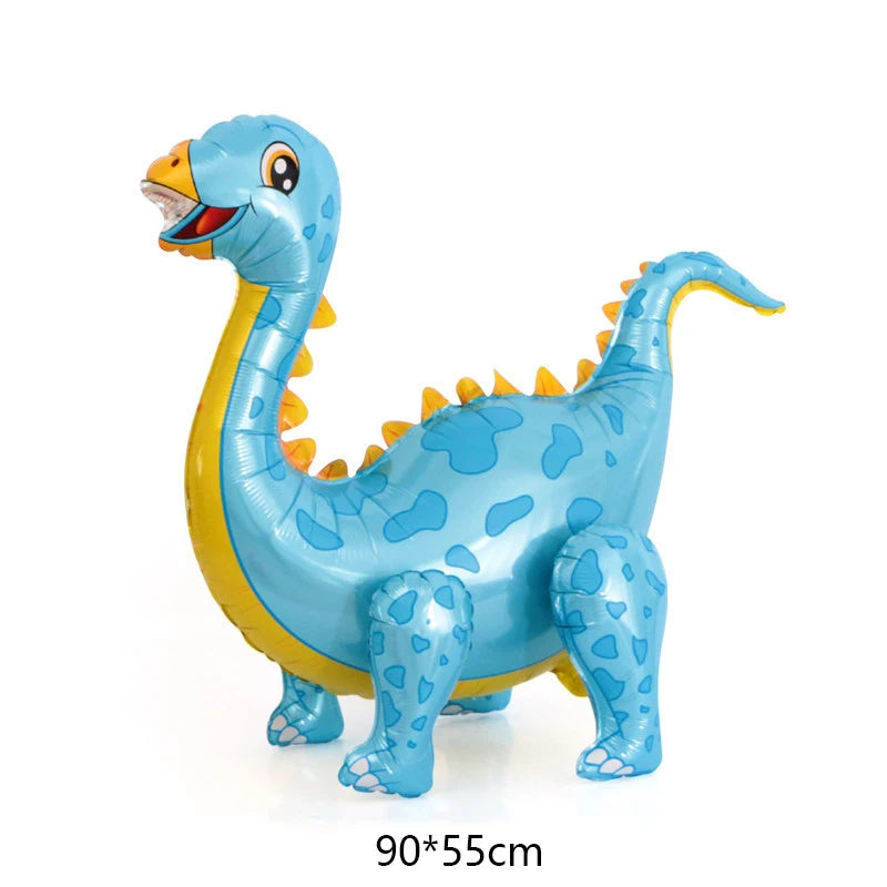 4D Giant Walking Dinosaur Foil Balloons Jungle Animal Childrens Zpaxo Orange As shown