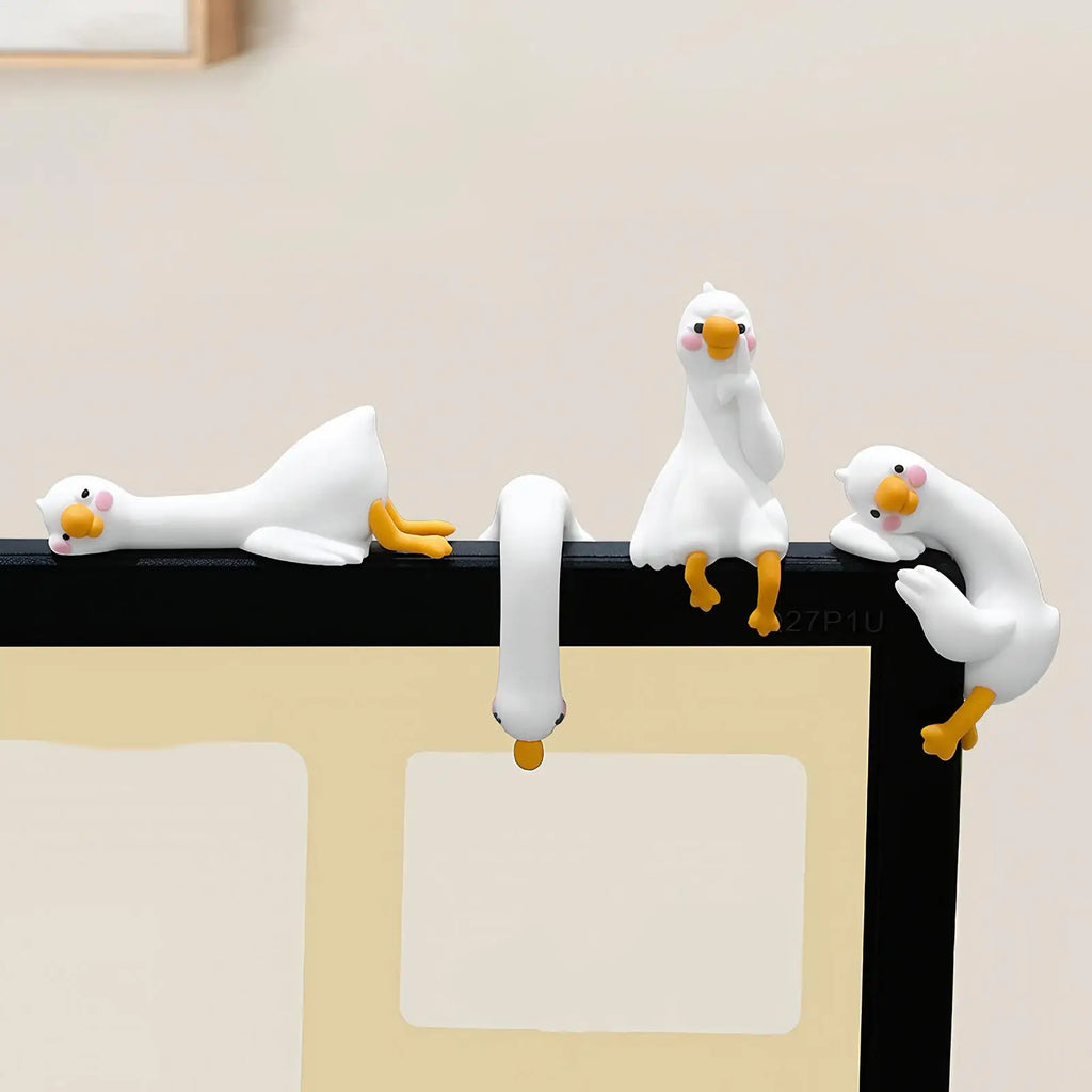 Computer Monitor Decor Figurines Geese Picture Frame Animal Sculpture