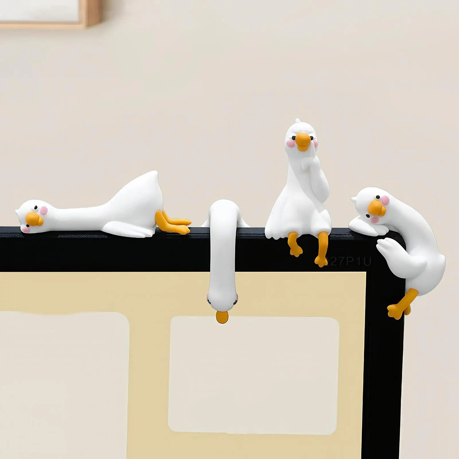 Computer Monitor Decor Figurines Geese Picture Frame Animal Sculpture