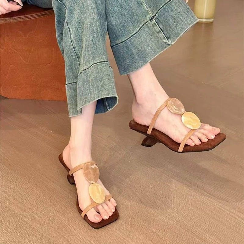 Bohemian Style Women Sandals Comfortable Elegant Shoes Women Summer Open Square Toe Strap Casual Sandals Designer Beach Shoes Zpaxo