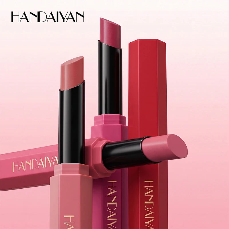 6 Colors Hexagonal Lipstick Silky Glossy Moisturizing Solid Lip Gloss Hydrating Long Lasting Non-Stick Cup Waterproof Lip Tint Zpaxo