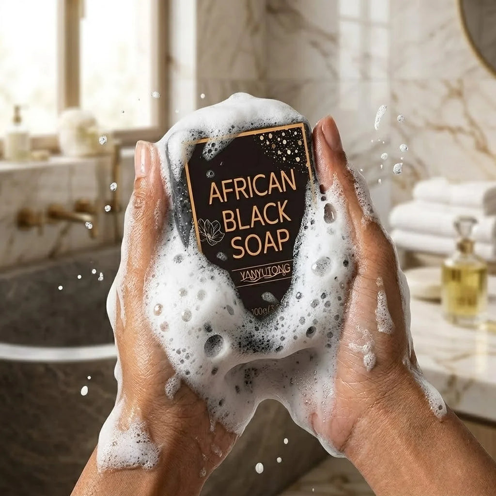 African Black Soap with Shea Butter – Deep Cleanse & Hydrate Handmade Bar Soap Zpaxo