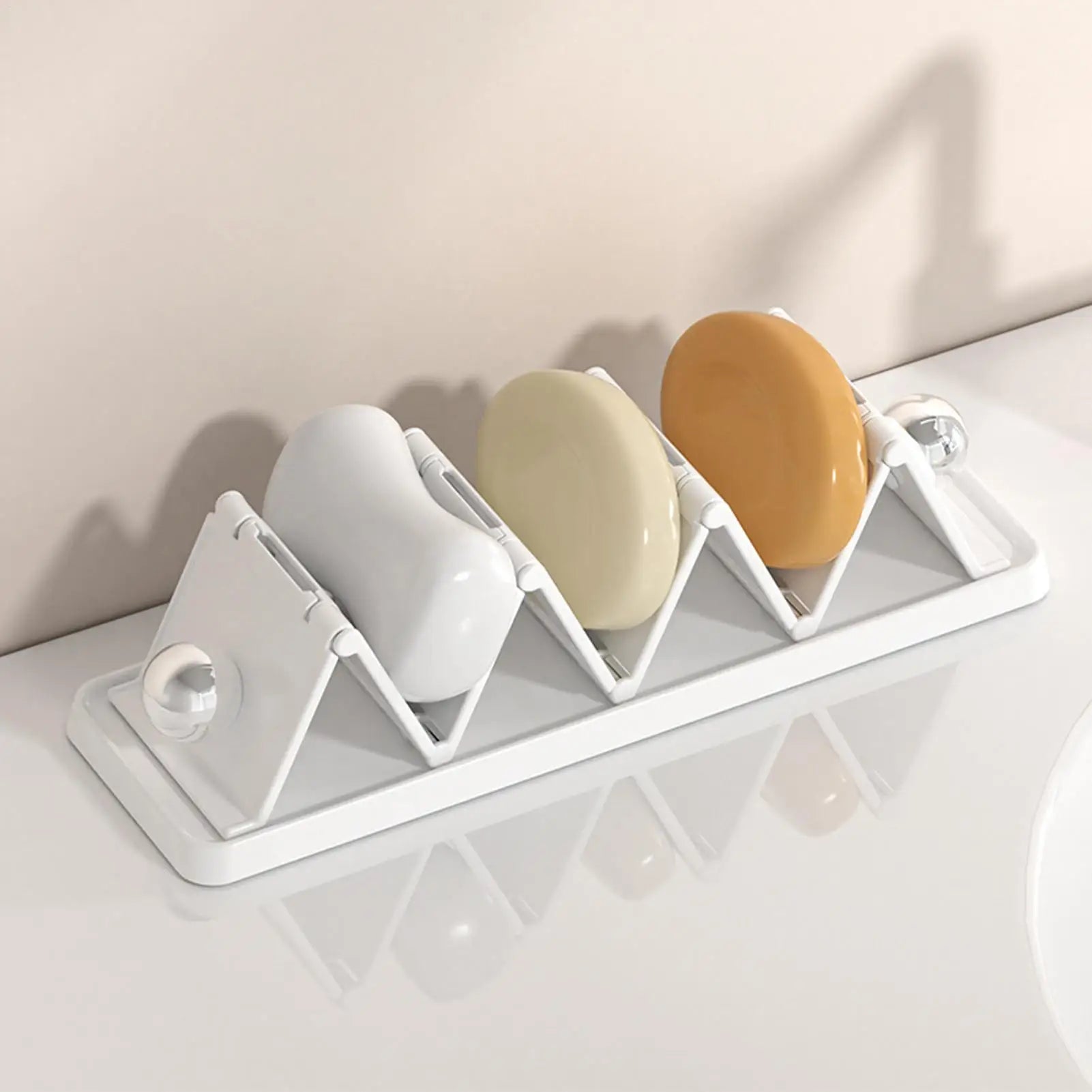 Soap Holder Drain Foldable Storage Suction Cup Soap Rack for Shower for Sponge Shower Bathroom Kitchen Sink Countertop Drying Rv Zpaxo
