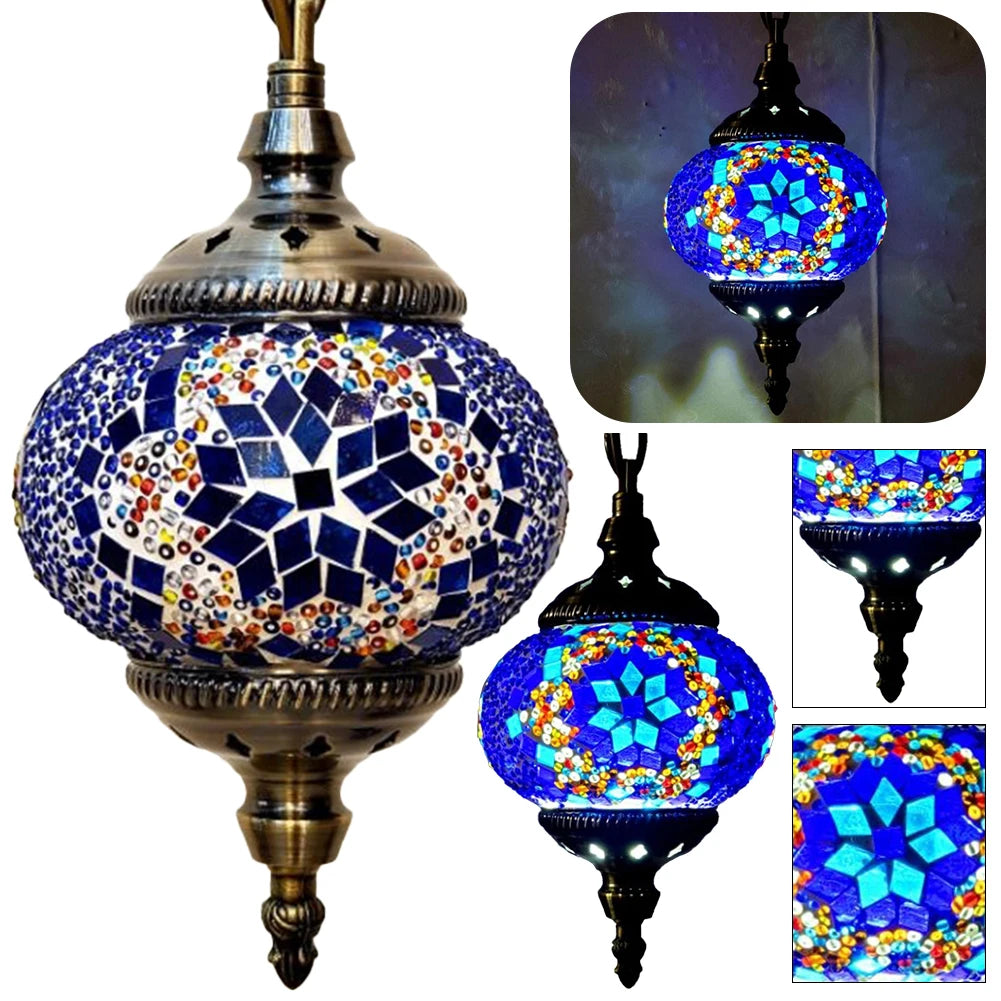Turkish Moroccan Mosaic Hanging Ceiling Lamp E27 Decorative Glass
