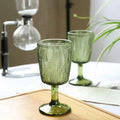 Embossment Texture Glass Goblet Liqueur Cup Home Anniversary Zpaxo Green