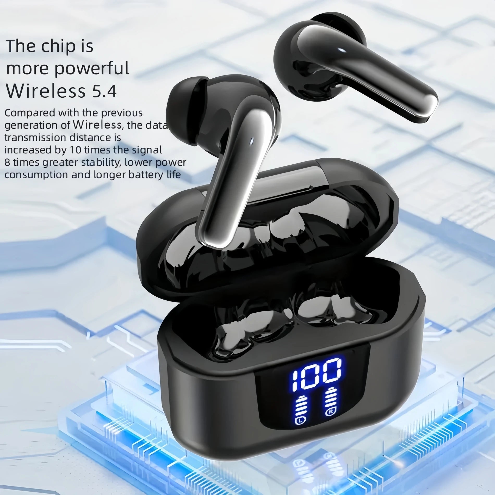 Wireless Bluetooth Earphones Intelligent Noise Cancelling Microphone